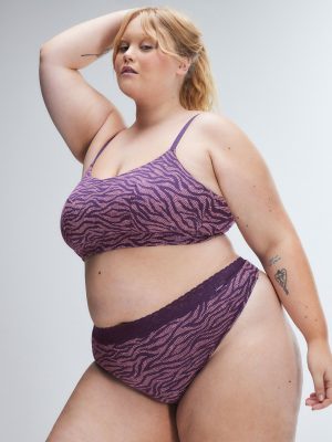 Cotton Essentials Lace-Trim Mid-Rise Thong Panty