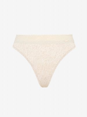 Cotton Essentials Lace-Trim Thong Panty