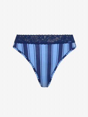 Cotton Essentials Lace-Trim Thong Panty