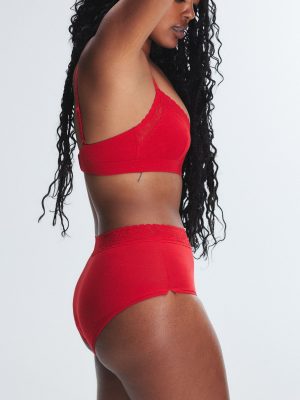 Cotton Essentials Lace-Trim Triangle Bralette