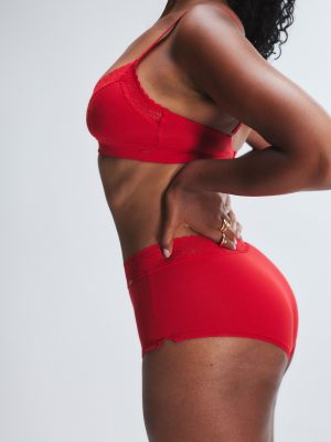 Cotton Essentials Lace-Trim Triangle Bralette