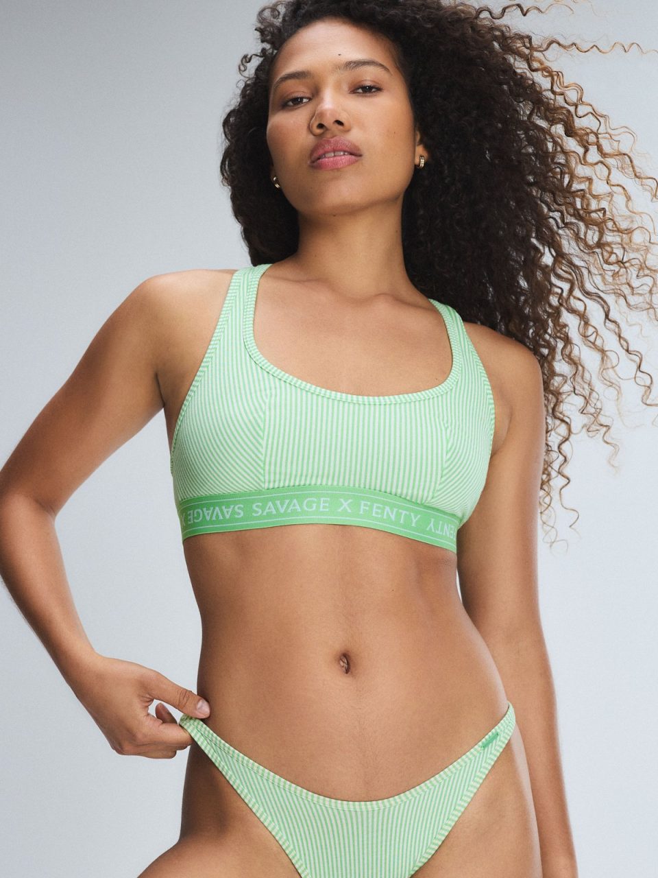 Cotton Essentials Logo-Trim Racerback Bralette