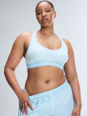 Cotton Essentials Logo-Trim Racerback Bralette