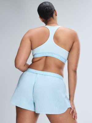 Cotton Essentials Logo-Trim Racerback Bralette