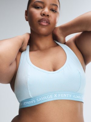 Cotton Essentials Logo-Trim Racerback Bralette