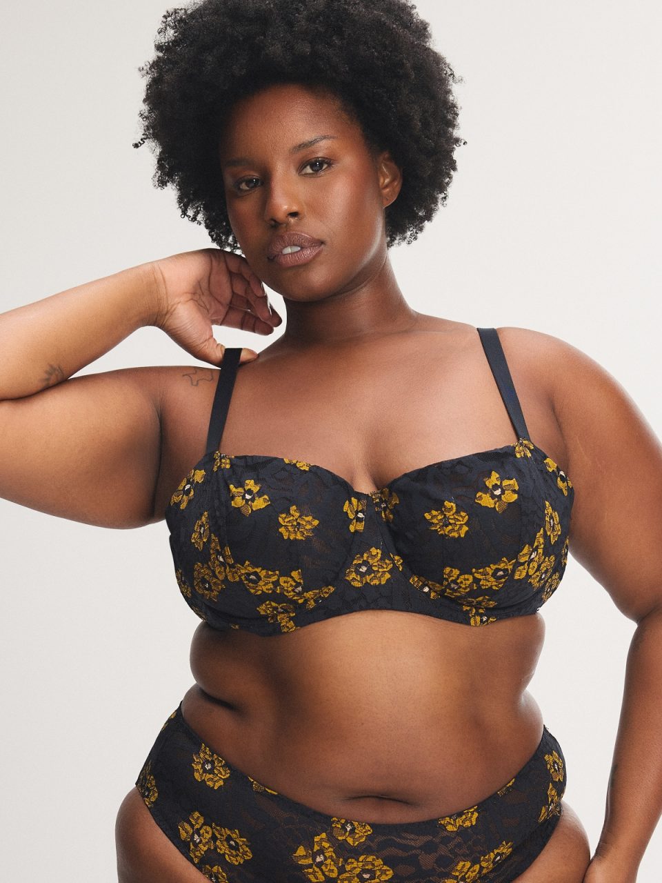 Feline Floral Lace Unlined Balconette Bra
