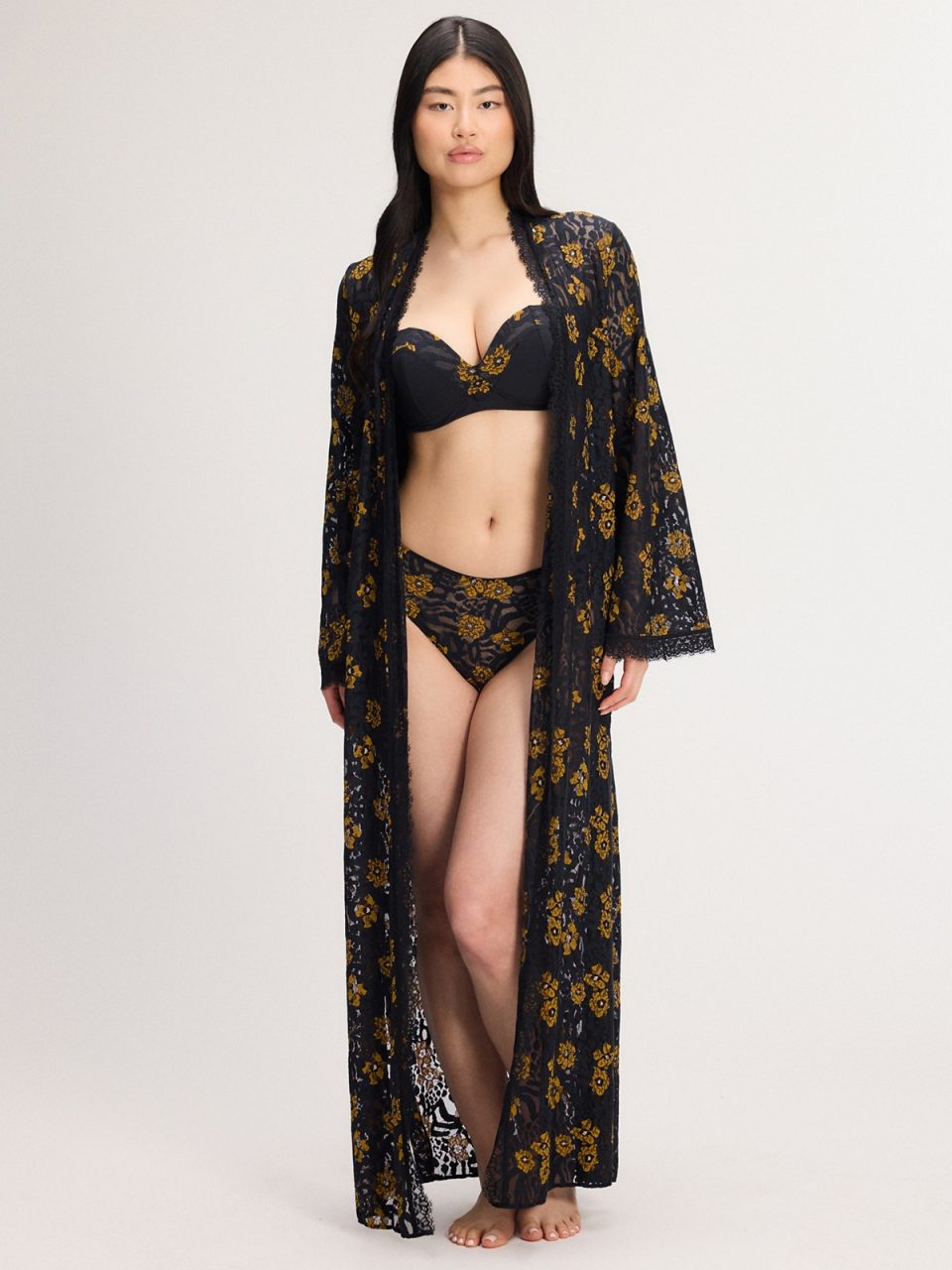 Feline Floral Sleep Robe
