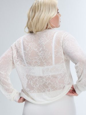 Luxe Lace Sheer Knit V-Neck Sweater