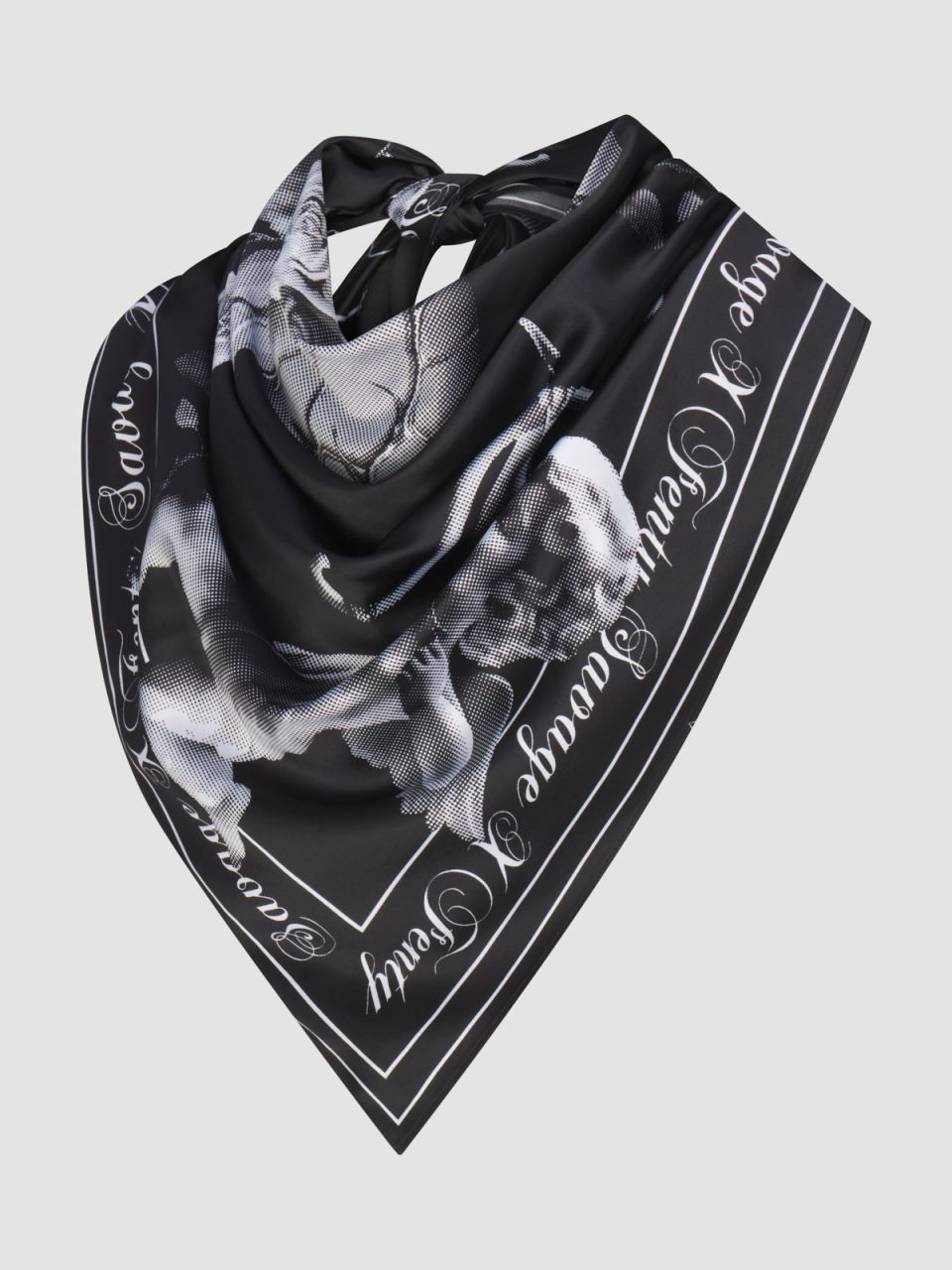 Midnight Rose Satin Scarf