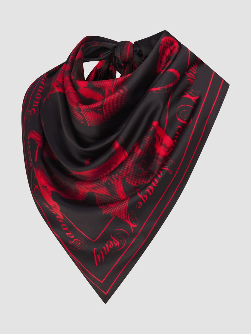 Midnight Rose Satin Scarf
