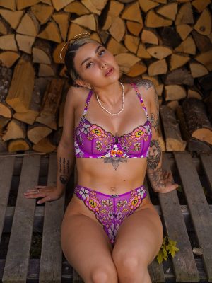 Mod Poppy Unlined Lace Balconette Bra