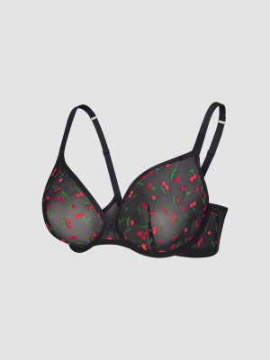 Puff Cherries Unlined Demi Bra
