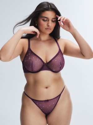 Puff Flowers Unlined Demi Bra