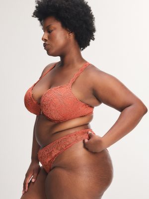 Romantic Corded Lace Metallic Brazilian Panty