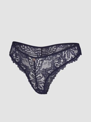 Romantic Corded Lace Metallic Brazilian Panty