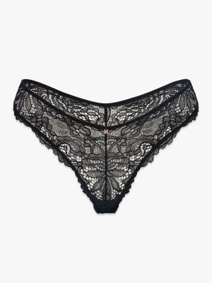 Romantic Corded Lace Metallic Brazilian Panty