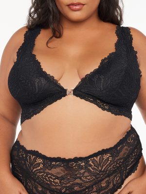 Romantic Corded Lace Front-Closure Bralette