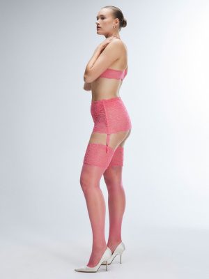 Romantic Corded Lace Metallic Garter Skirt