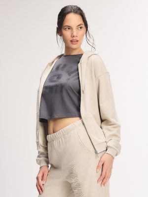 Weekender Terry Bridal Zip-Up Hoodie with Embroidered Logo