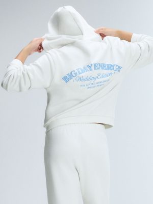 Weekender Terry Bridal Zip-Up Hoodie with Embroidered Logo