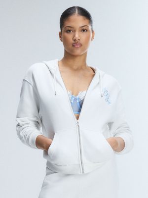 Weekender Terry Bridal Zip-Up Hoodie with Embroidered Logo